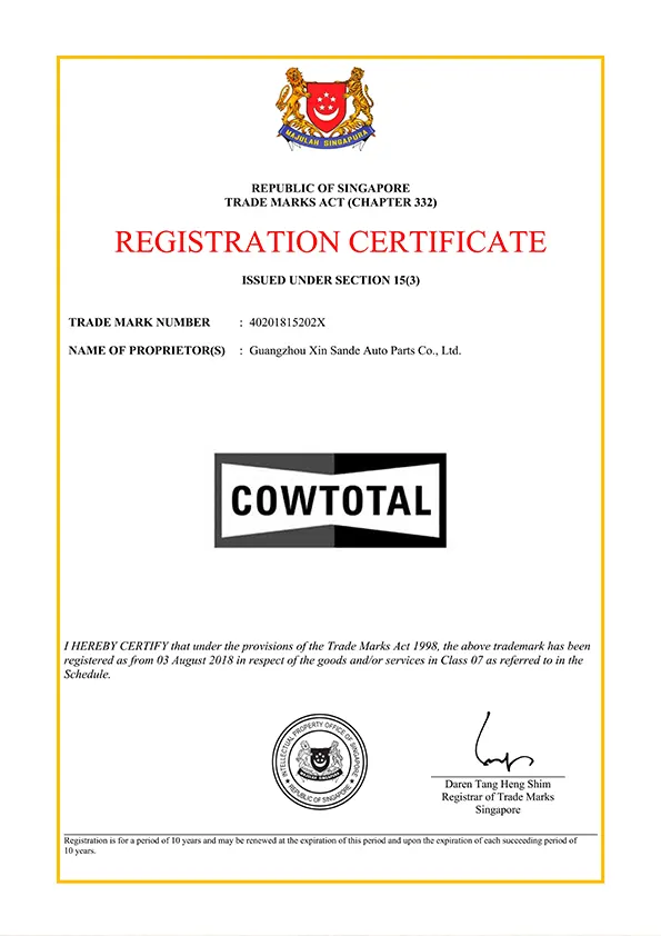 REGISTRATION CERTIFICATE