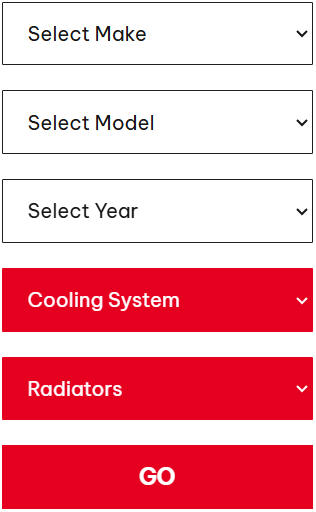 Car Radiators Product Page Filter Bar